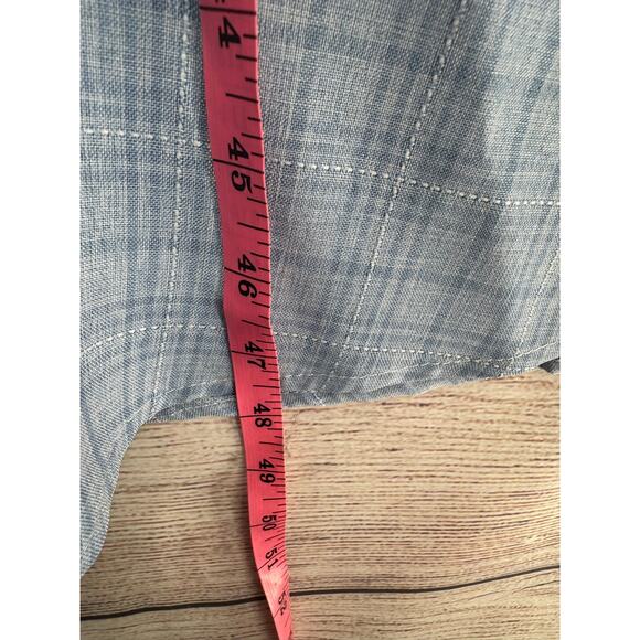 Scarlet Darkness Dorthy Off Shoulder Dress Womens XL Blue White Plaid - Picture 9 of 9